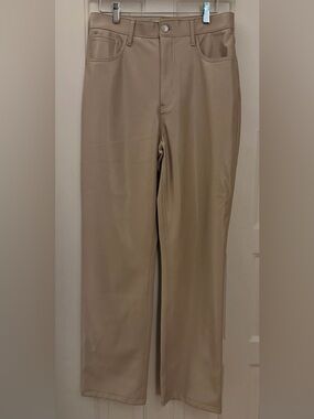 Abercrombie & Fitch Taupe Faux Leather Pants